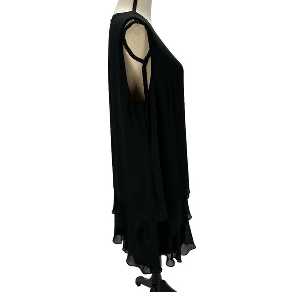 Lauren Ralph Lauren Sleeveless Layer Bottom Midi Dress - Black - size 16 - Picture 3 of 11